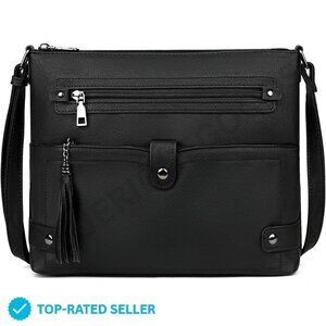 Brand New FADEON Crossbody Black Multi Pocket Designer Bag